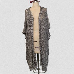 Longline Open Knit Marl Cardigan